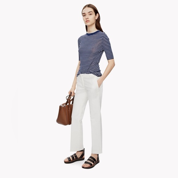 Theory Linen Stripe Tee - Picture 2 of 8